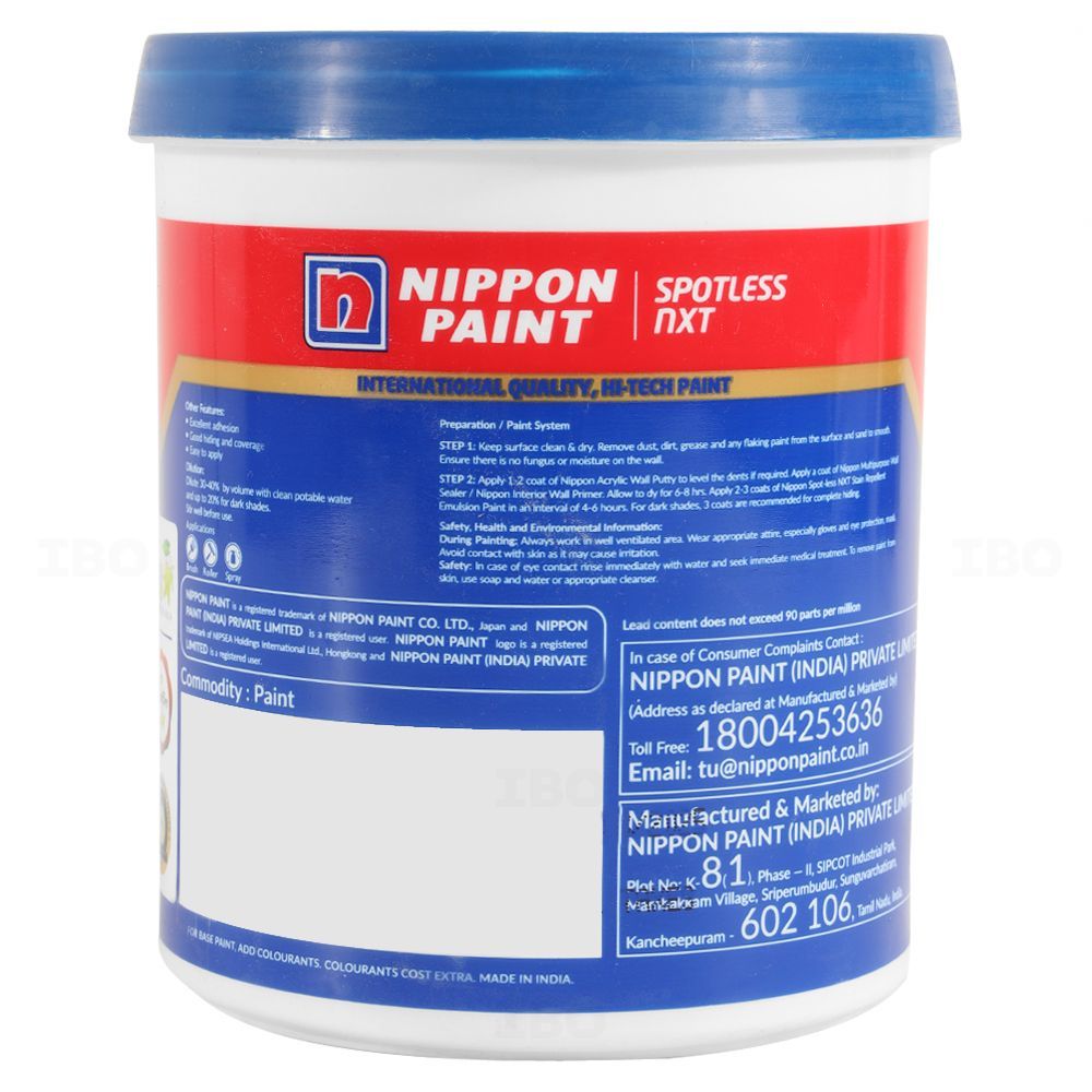 Nippon Spotless Nxt - Base 2 950 ml Interior Emulsion - Base